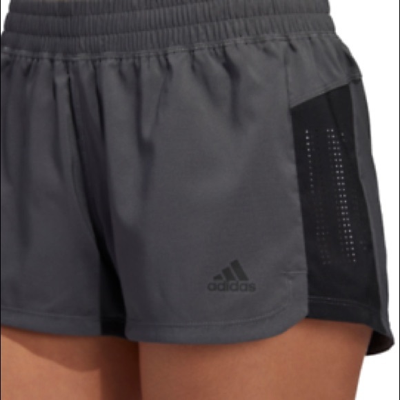 Adidas Shorts Gray Three Stripes Perforated 3 Inch - Picture 3 of 3